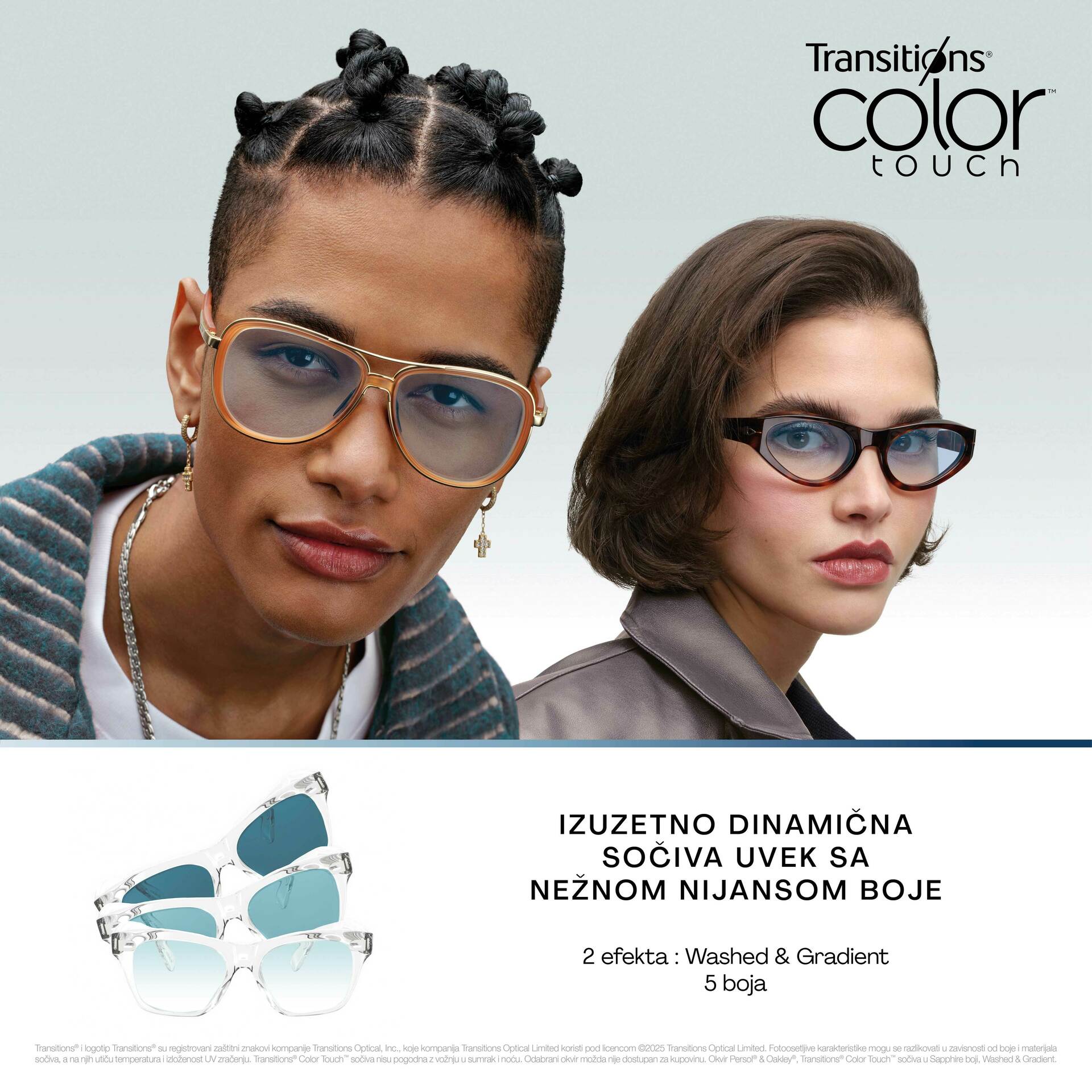 Transitions Color Touch  fotoosetljiva stakla u boji