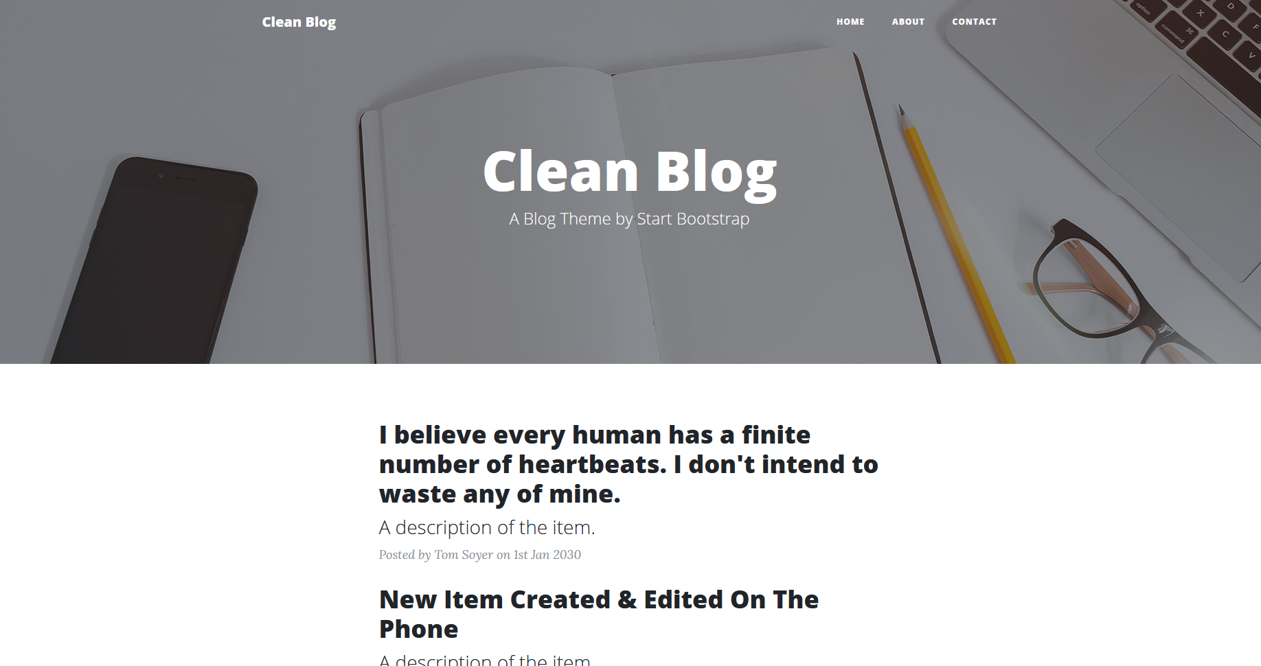 Clean Blog Screenshot