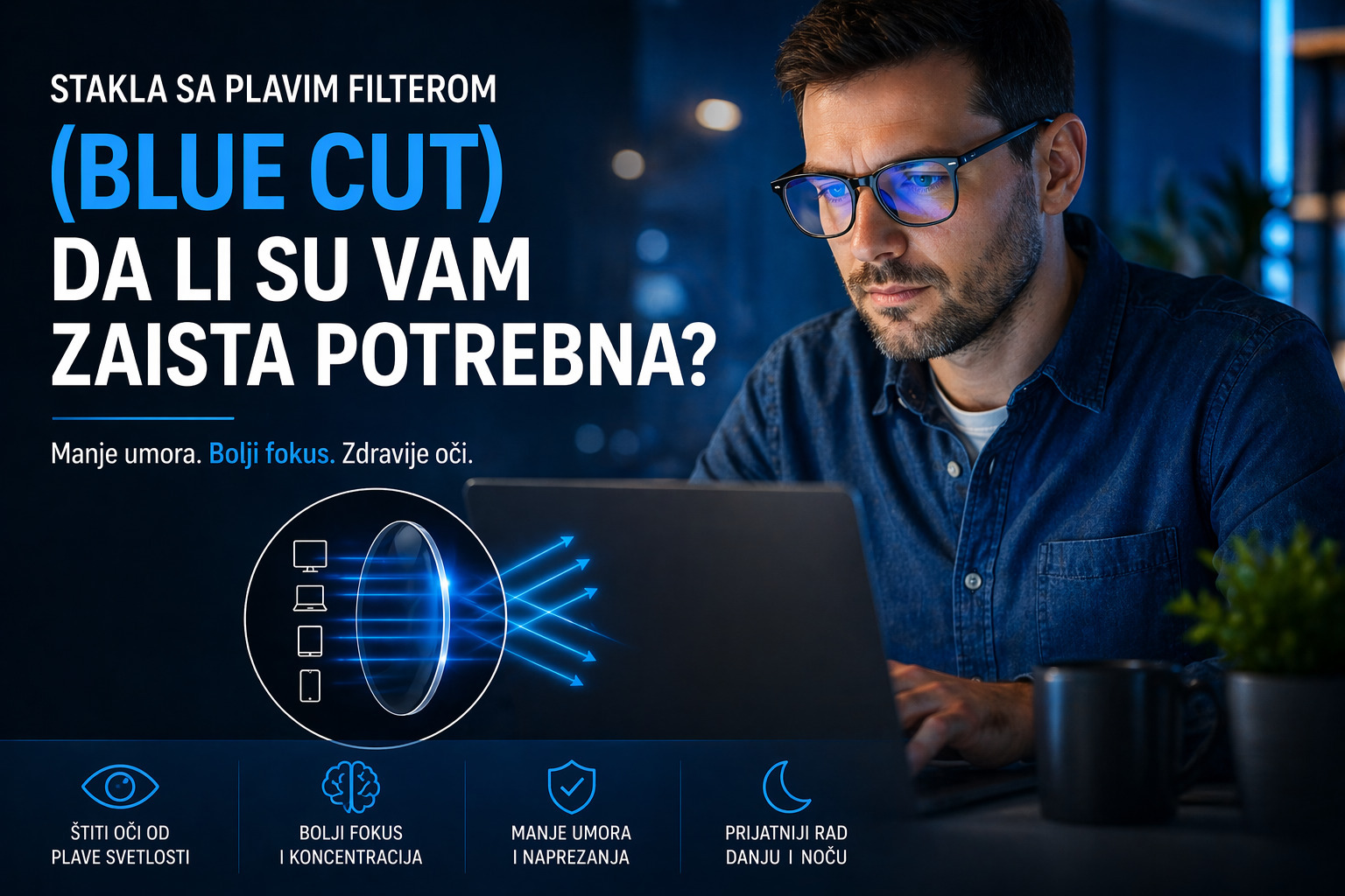 Stakla sa plavim filterom (Blue Cut) – da li su vam zaista potrebna?