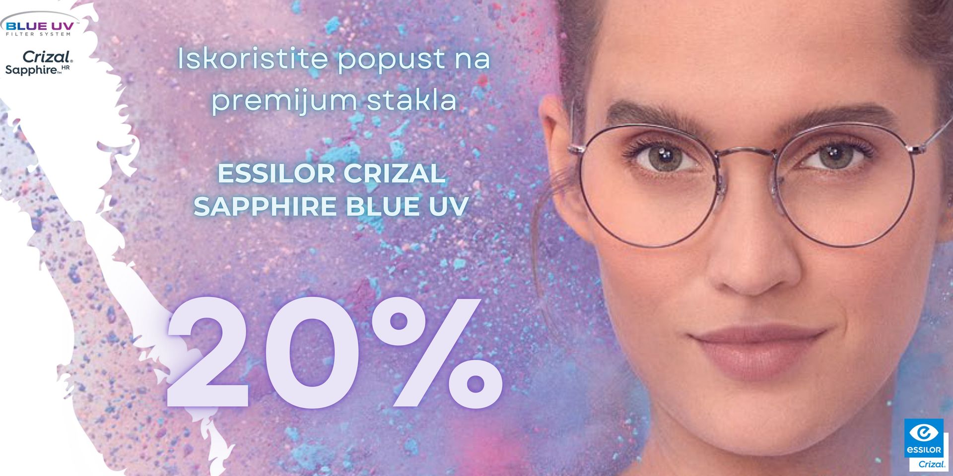 20% popusta na stakla Sapphire Blue UV